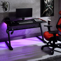 Inbox Zero Gaming Table With USB Port In Black And Red
