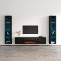 Brayden Studio Brezzy Entertainment Center for TVs up to 78" with Electric Fireplace Included