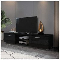 Latitude Run® TV Stand for 70" TV Stands,Media Console Table with Open Shelves for Living Room