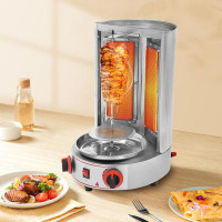 DALELEE Gas Vertical Shawarma Machine Doner Kebab Grill Gyro Oven Meat Broiler with 2 Burner