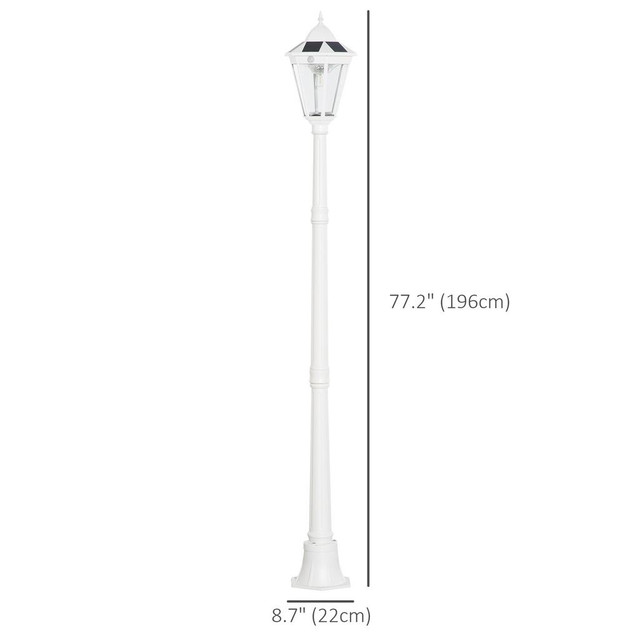 Outdoor Lamp Post 8.7" x 8.7" x 77.2" White in Patio & Garden Furniture - Image 3