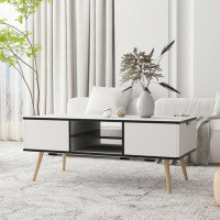 Everly Quinn Coffee Table Solid Wood Legs Support Computer Table Furniture