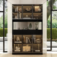 Ivy Bronx LED Bookcase Display Cabinet