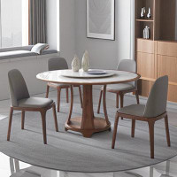 RARLON Modern style round dining table with turntable+6 dining chair combinations.