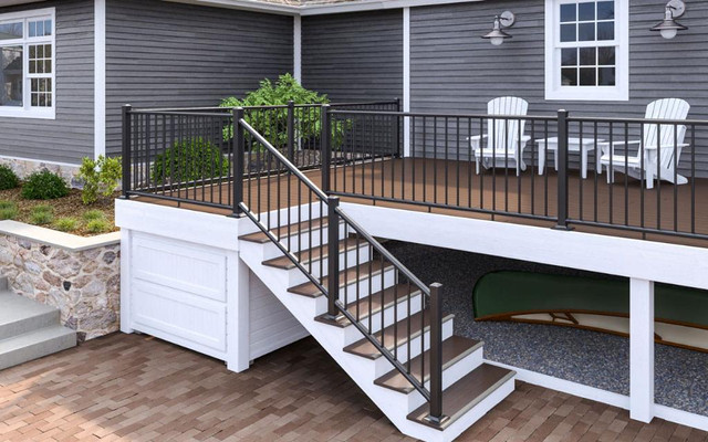 Composite Deck - Stair Treads, 11.5x48x1 inch - Grey and Brown with Contrasting Bullnose Edging ( both in stock ) in Decks & Fences in Alberta - Image 2