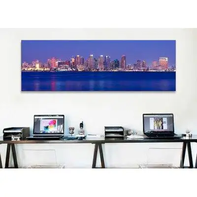 East Urban Home Buildings at the Waterfront, San Diego, California, USA #7 - Wrapped Canvas Panoramic Print