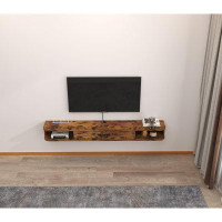 Millwood Pines Hepp Solid Wood Floating TV Stand for TVs up to 88"