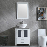 Ebern Designs Molti 24.8'' Single Bathroom Vanity Set with Mirror