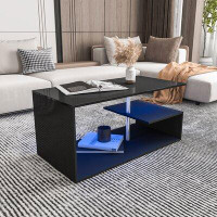 Wade Logan Holl Modern Coffee Table with Smart APP Controlled RGB LED Light Strip
