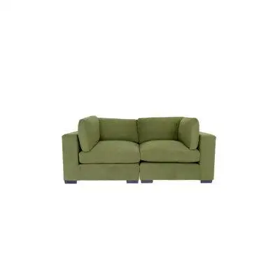 TODAY DECOR TDC 84" Forest Green And Dark Brown Loveseat