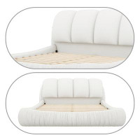 Brayden Studio Luxury style upholstered mattress with wooden slats and headboard