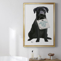 Trinx Love And Black Labrador Premium Framed Canvas - Ready To Hang