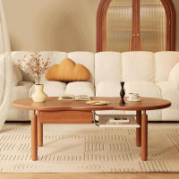 STAR BANNER Solid Wood Coffee Table French Retro Small Apartment Shaped Simple Home Coffee Table