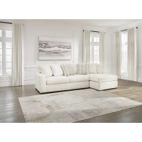 Everly Quinn Illeigh Traditional Style 2-piece Sectional In Ivory Polyester