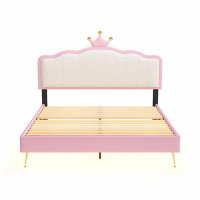 Mercer41 Platform Bed with Headboard and Footboard with Light Strips
