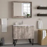 Langley Street Almaraz 36" Single Bathroom Vanity Set with Mirror