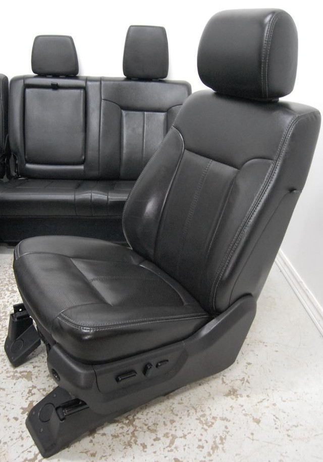 Ford F250 Superduty BLACK LEATHER Truck Seats Power Heated Cooled with Console in Other Parts & Accessories - Image 4