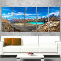 Made in Canada - Design Art Alps Mountains in Swiss Panorama 5 Piece Wall Art on Wrapped Canvas Set