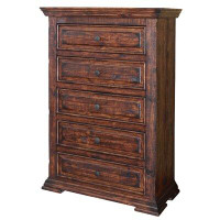 Millwood Pines Terra 5 Drawer Chest in Brown