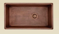 Bosco Sinks - Copper Series - 16 Gauge Hammered Single Bowl Copper Undermount Kitchen Sink ( 11 Sizes from W 17 to 36 )