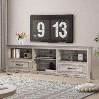 Red Barrel Studio Morden Style TV Stand with Wires Holes, Two Drawers and Open Compartments for Living Room