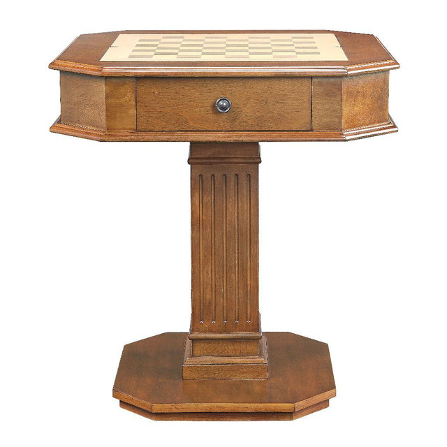 AF - WALNUT FINISH SIDE TABLE ( 3in1 Game Table - Chess/Checkers/Backgammon Table )  AC00863 in Other Tables - Image 4