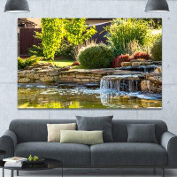Made in Canada - Design Art 'Green Lake and Plants' Photographic Print on Wrapped Canvas