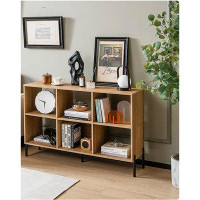 Latitude Run® Latitude Run® 6 Cube Storage Shelf Organizer Bookcase Square Cubby Cabinet Bedroom Natural