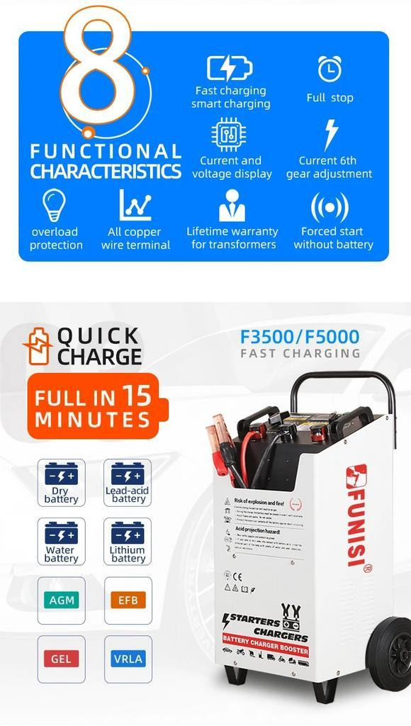 NEW 220V 3500A 12 &amp; 24V BATTERY BOOSTER QUICK START CHARGER F3500A in General Electronics in Alberta - Image 4