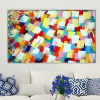 Ebern Designs 'Abstract Brush Strokes' Acrylic Painting Print on Wrapped Canvas