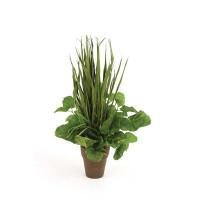 Distinctive Designs Green Foliage, Blade and Grass Mix Floor Plant in Pot