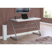 Ebern Designs Computer Desk, Home Office, Laptop, 48"L, Work, Metal, Laminate, Brown, Grey, Contemporary, Modern