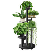 17 Stories Wood Corynne Corner Display Rack Multi-Tier Planter Pot Holder Flower Stand