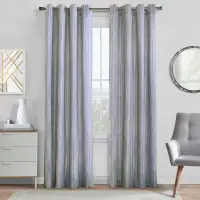 Ivy Bronx Flick Grommet Curtain Panel Window Dressing in Grey