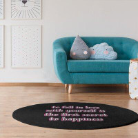 East Urban Home Loving Yourself Quote Chalkboard Style Poly Chenille Rug