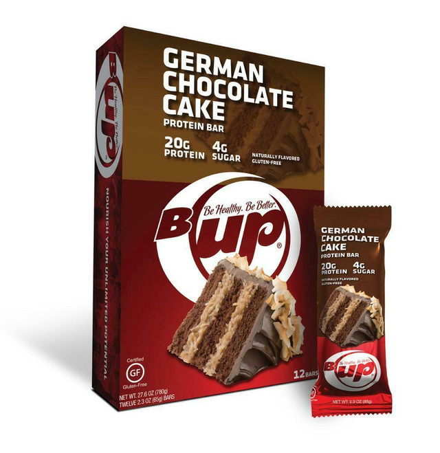 B-UP GERMAN CHOCOLATE CAKE - LOW SUGAR HIGH PROTEIN - 12 BARS - 12 BARRES in Health & Special Needs in Québec - Image 3