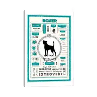 East Urban Home Boxer Infographic Blue - Wrapped Canvas Print