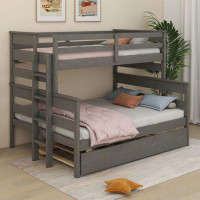 Harriet Bee Leda Kids Twin Over Full Bunk Bed with Trundle