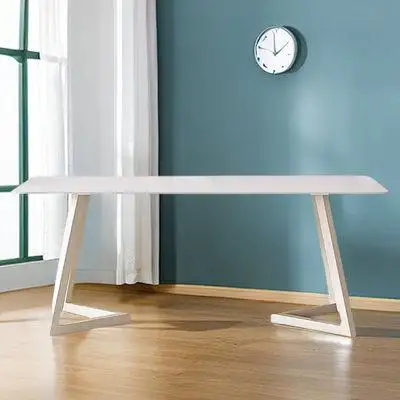Brayden Studio 62.99" White Sintered Stone tabletop Rectangular Dining Table