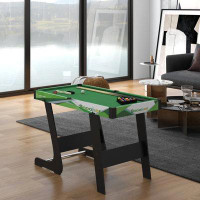 Soozier 41" Folding Pool Table Set with Cues, Balls, Chalk, Triangle, Brush