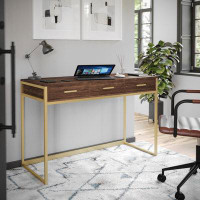 Accentuations by Manhattan Comfort Modern Home Office Desk With Storage Drawers Spacious Sturdy Stylish Design