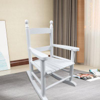 Dovecove White Wooden Kids Indoor/Outdoor Rocking Chair