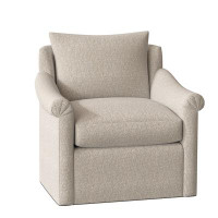 Ambella Home Collection Drake 34" Wide Swivel Down Cushion Armchair