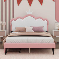 Red Barrel Studio Esteysi Upholstered Princess Bed with Crown Headboard And 2 Drawers
