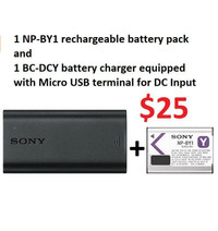 SONY BC-DCY +  NP-BY1 rechargeable battery for NP-BY1/HDR-AZ1 Sony Action Camera Accessory Kit
