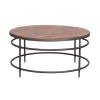 17 Stories Nalani Industrial Solid Wood & Iron Cocktail Table
