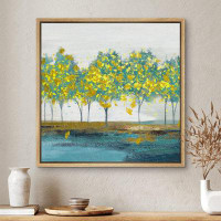 wall26 Gold Green Leaves Over The Lake Nature Plants Modern Art Rustic Relax/Calm Cool