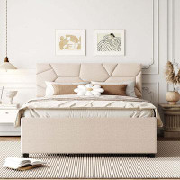 wtressa Upholstered Platform Bed With Twin XL Size Trundle