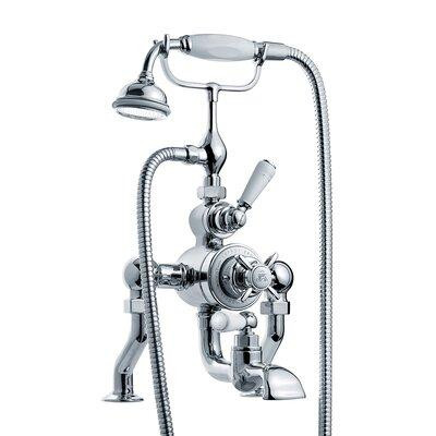 Lefroy Brooks Classic White Double Handle Deck Mounted Thermostatic Bath/Shower Mixer with Tub Faucet and Handshower in Heating, Cooling & Air
