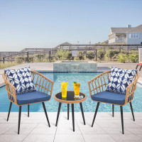 Charlton Home 3 Piece Patio Bistro Set with Side Table